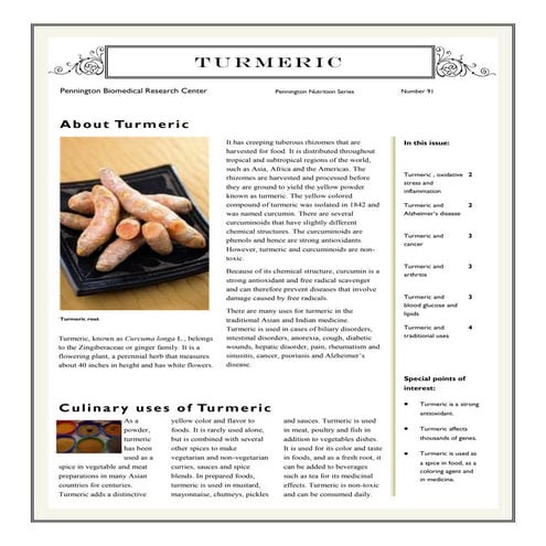 Health Benefits of Turmeric