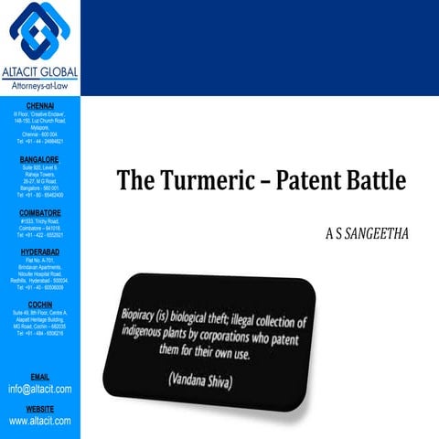 Turmeric patent battle