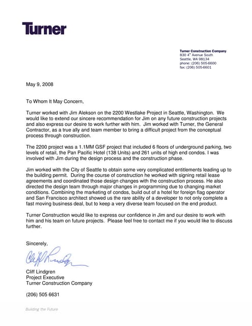 letter of recommendation for construction superintendent letter of recommendation for construction superintendent