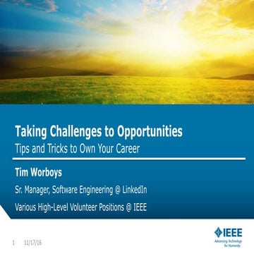 Turning challenges to opportunities