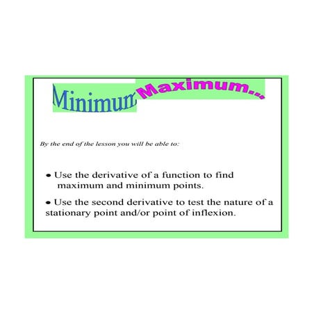 IB Maths. Turning points. First derivative test