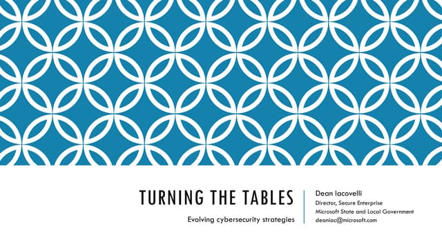 Turning the tables talk delivered at CCISDA conference