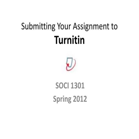 Turnitin directions spring2012