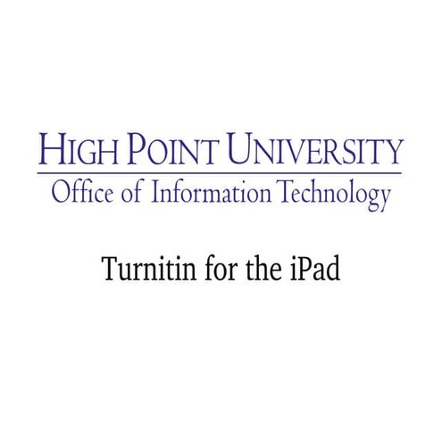 Turnitin iPad App