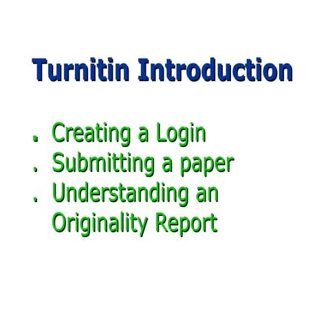 Turnitin Plagiarism Checker - Introduction