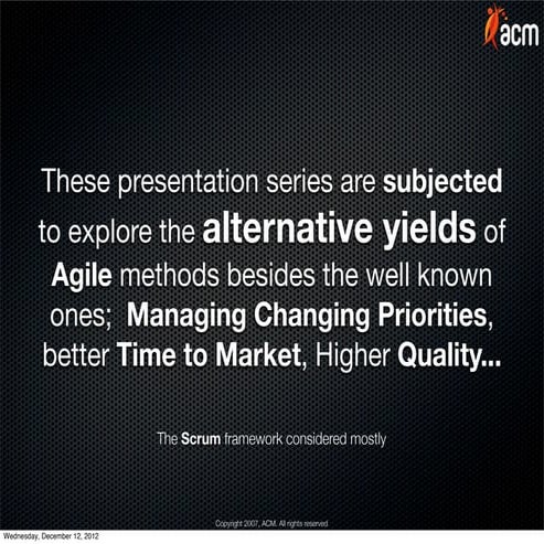 Alternatives to Go Agile / Turn Over - Motivation