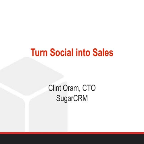 Turn social into sales