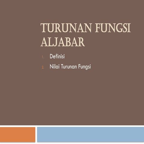 Turunan Fungsi Aljabar XII SMA semester 1