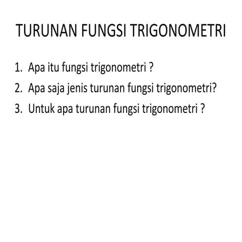 Turunan fungsi trigonometeri