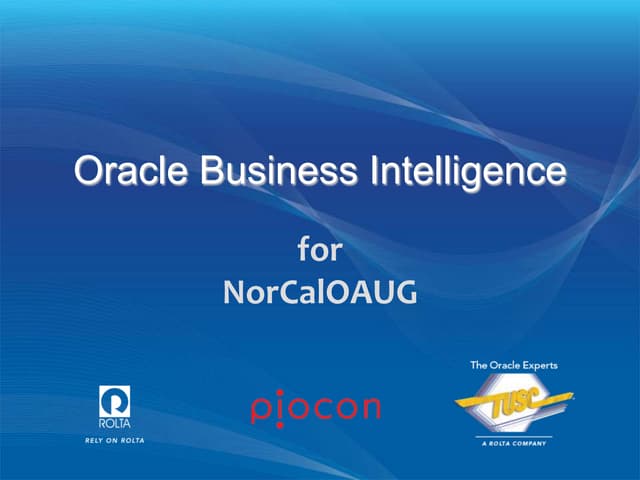 TUSC-Piocon OBIEE Case Studies