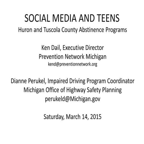 Tuscola County Social Media & Parents 3.14.15