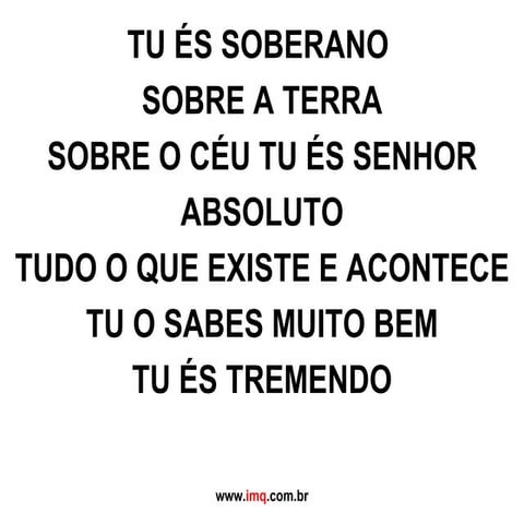 Tu És soberano sobre a terra | PPT