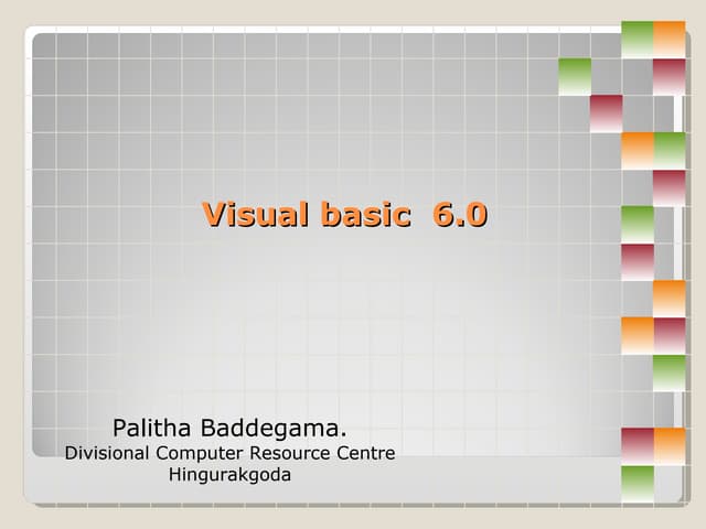 Visual Basic 6.0 | PPT