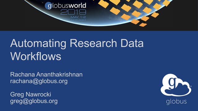 Tutorial: Automating Research Data Workflows