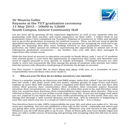 TUT Keynote Graduation 2012