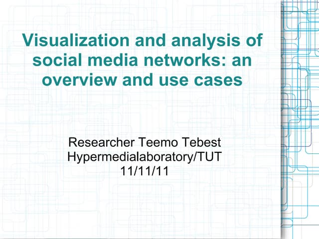 Tut mathematics and hypermedia research seminar 2011 11-11