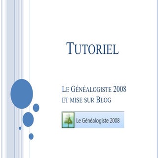 Tuto Le Généalogiste 2008