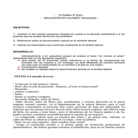 Tutoría día de la mujer