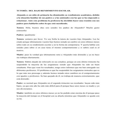 Tutoría  Bajo rendimiento escolar