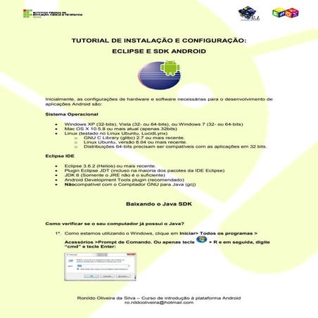 Tutorial de Instalação Eclipse + Android SDK