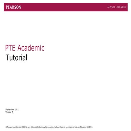PTE Academic Tutorial