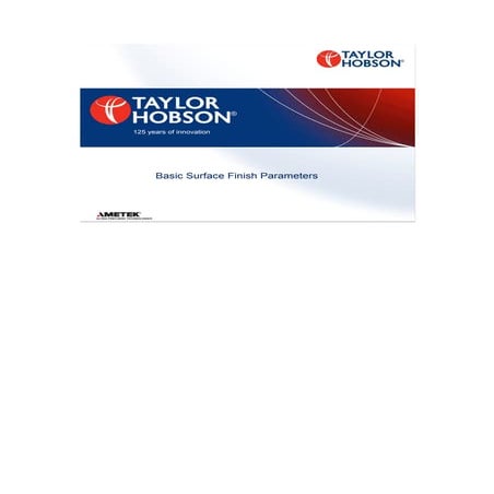 Tutorial basic surface finish parameters