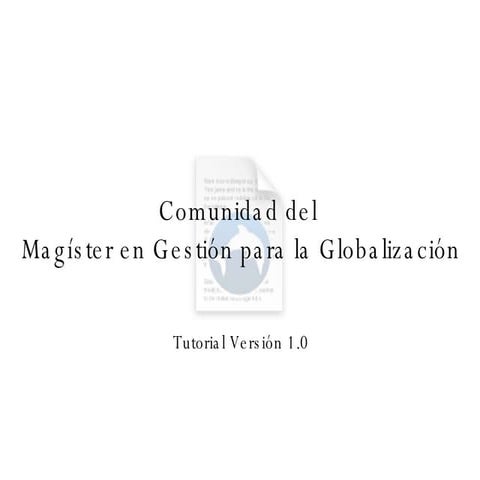 Tutorial Comunidad Versión1