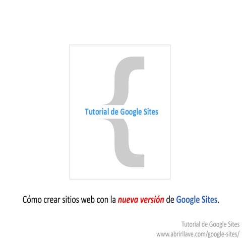 Tutorial de Google Sites en PDF | PDF