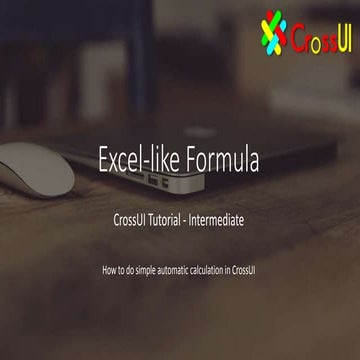 CrossUI Tutorial - Intermediate - Fomula
