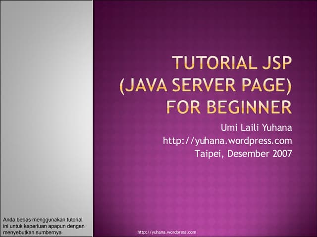 Tutorial Jsp (Java Server Page) Bagian 1 | PPT