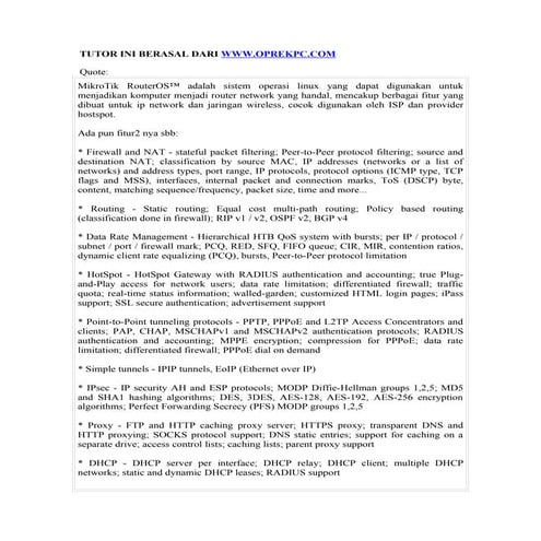 Tutorial  Mikrotik