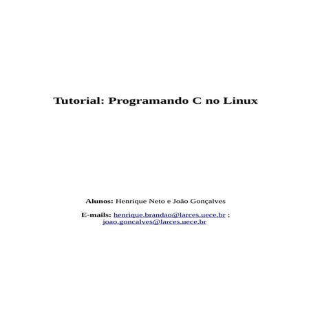 Tutorial Programando C no Linux | PDF