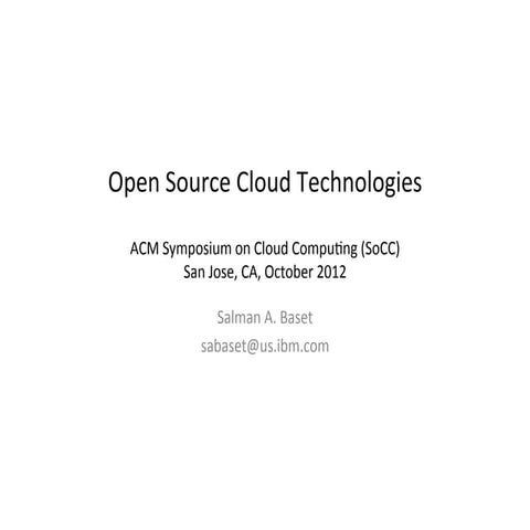 Open Source Cloud Technologies