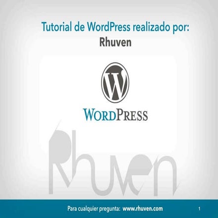 Tutorial wordpress en español.