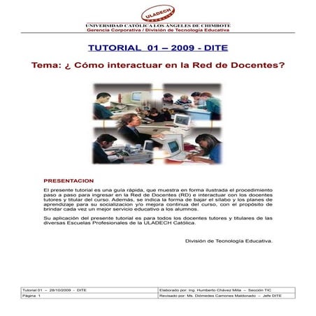 Tutorial 1: Ingreso a la red de Docentes