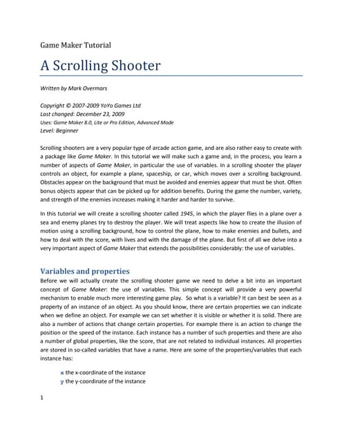 Tutorial2 scrolling shooter