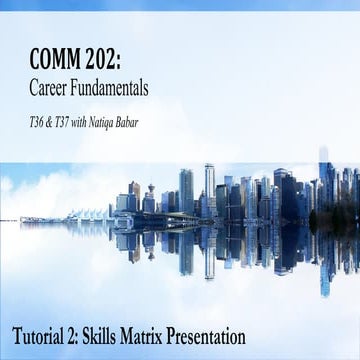 Tutorial 2: Skills Matrix Presentation