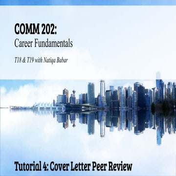 Tutorial 4  Resume & CL peer review