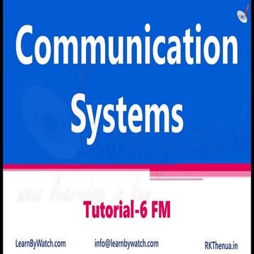 Tutorial 6 fm | Communication Systems