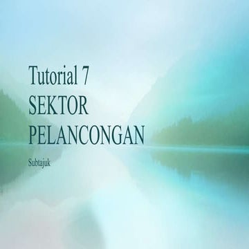 SEKTOR PELANCONGAN
