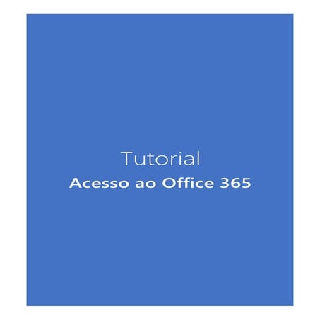 Tutorial de acesso ao Office365