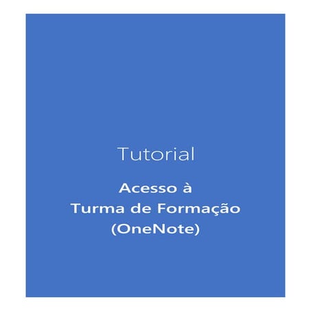 Tutorial de acesso à turma de formação