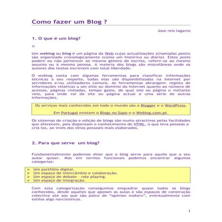 Apresentação blogs | PPT