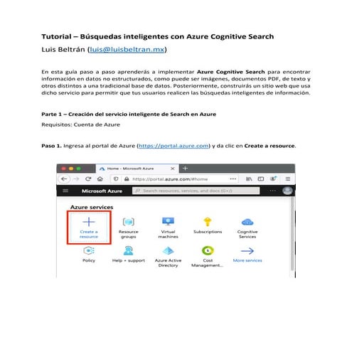Tutorial: Busquedas inteligentes con Azure Cognitive Search