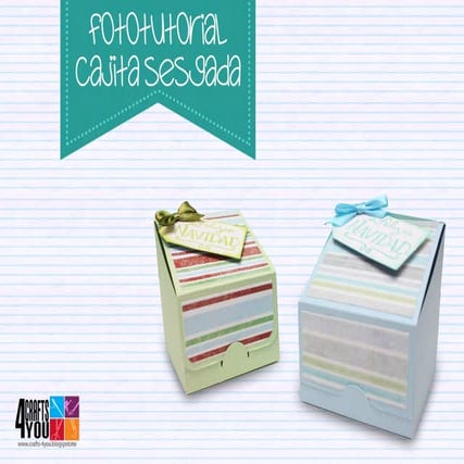 Tutorial cajita de regalo scrapbook navideña sesgada 