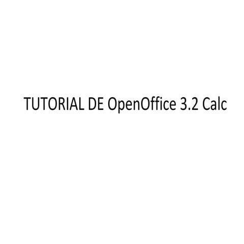 Tutorial calc open office | PPT