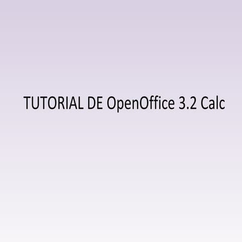 Tutorial calc   open office