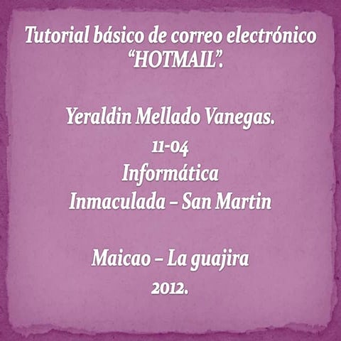 Tutorial correo electronico Hotmail