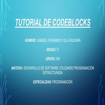 TUTORIAL DE CODEBLOCKS | PPTX