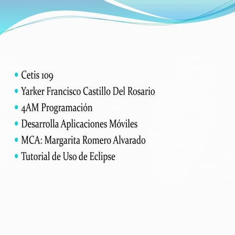 Tutorial de eclipse terminado yarker